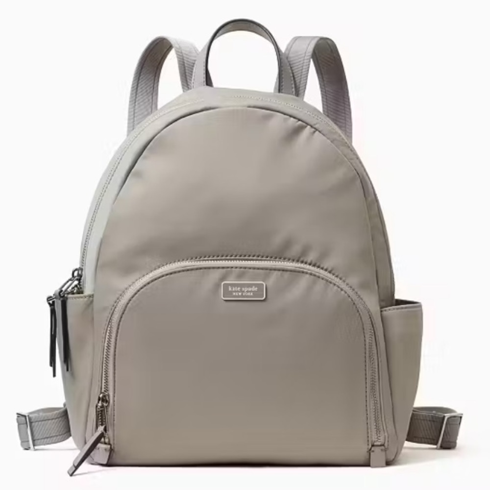 Kate Spade Grey / Taupe Laptop Backpack Travel Bag with pockets